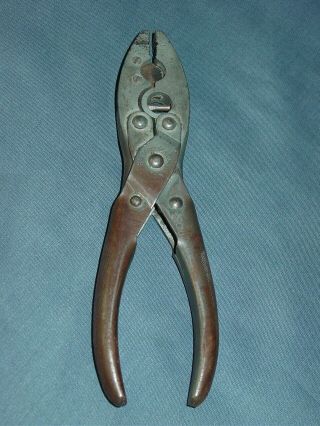 Sargent & Co.  6 1/2 " Round Belt Pliers W/ Cutter & Punch For Treadle Machines