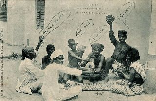Madras India Group People Playing Card Game Pit In Street Higginbotham No.  84