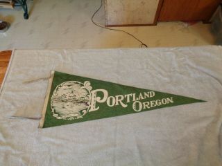 Vintage Portland Oregon Mount Hood Felt Pennant 30 "