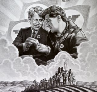 Ufw - Farm Workers = Robert Kennedy & Caesar Chavez - Poster 1960 