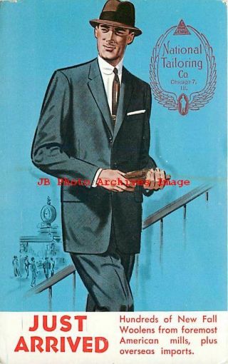 Advertising Postcard,  National Tailoring Co,  Fall Line,  Chicago,  Illinois