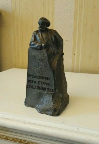 Russian Metal Bust Karl Marx Soviet Program Ussr Communism Theory Foundator 1961