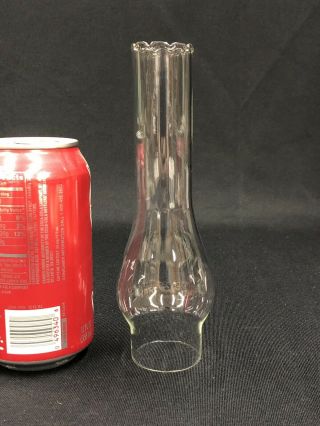 C.  1900’s Miniature Tiny Rochester Pinched Top Clear Glass Chimney For Oil Lamp