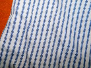 Vintage Heavy Blue Stripe Cotton Ticking Pillow Cover Pillowcase Long 18x73 "
