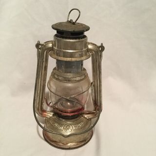 Vintage Old Antique Feuerhand Kerosene Oil Lantern Lamp Germany Jena Glass