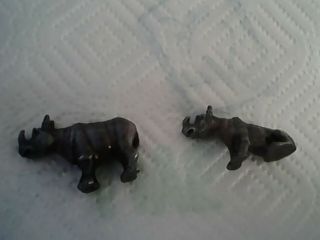 Noah ' s Ark Hudson pewter rhino pair (male and female) 2