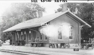 9cc960 Rp 2ndgen Neg 1919 Michigan Central Railroad Depot Eaton Rapids Mi