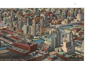 City Of Towers,  Aerial View,  Chicago,  Illinois,  Mailed In 1951