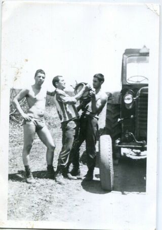 Beefcake Semi Nude Men Soldiers Gay Interest Photo Vintage 1970s