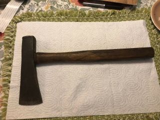 Vintage Antique Hatchet Miners Axe Wood Handle Very Rare Style Item