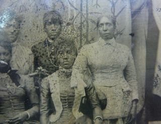 African American Women Antique Tintype Group Photo Black Americana Vintage 5