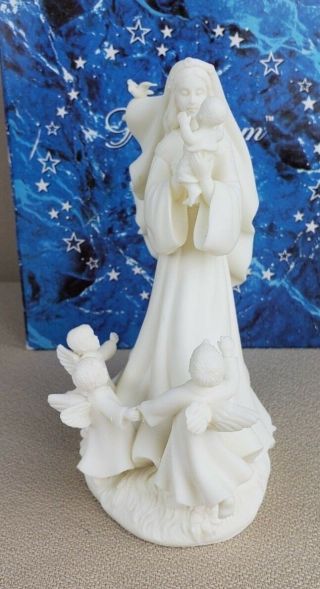 Porcelain Mary Baby Jesus Angel Porcelain Figurine Millenium by Roman Inc EUC 3