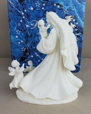 Porcelain Mary Baby Jesus Angel Porcelain Figurine Millenium by Roman Inc EUC 4