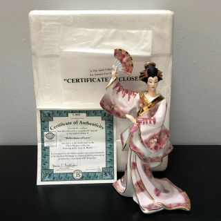 Bradford Exchange Reflections Of Love Silken Whispers Geisha Girl Figurine Mip