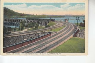 White Border Passenger Train On Rockville Stone Bridge Harrisburg Pa