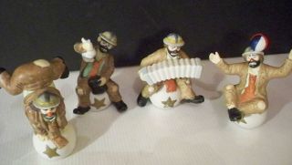 4 Flambro Emmett Kelly Jr.  Collectible Figurines Clowns