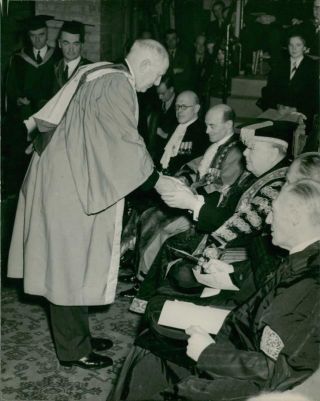 Sir Winston Churchill At The University Today.  - Vintage Photo