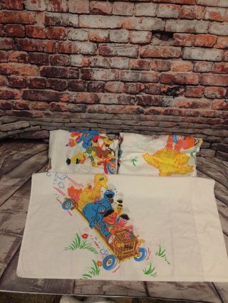 Vintage Sesame Street Muppets Twin Sized Sheet Set Jc Penny