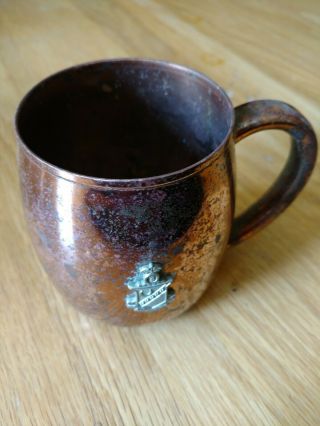 Vintage Copper Coffee Mug Lg Balfour Co Attleboro Ma A.  E.  K.  A.  B.  Crest