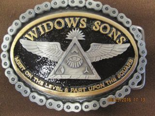 Widows Sons Freemasons Masonic Belt Buckle