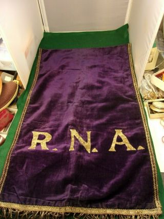 Very Rare Antique Victorian Era Purple Banner " Rna Royal Neighbors Of America "
