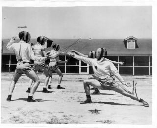 1942 Press Photo,  Fencing,  Southeast Air Corps Training Center.  Physical Develop