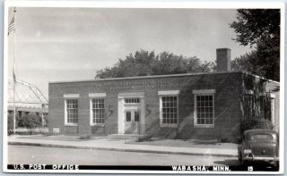 Wabasha,  Minnesota Rppc Real Photo Postcard U.  S.  Post Office Street View C1940s