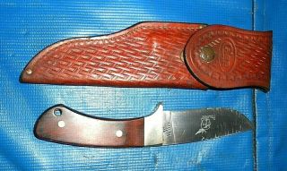 Old Case Xx R603 Ssp Usa Pawnee Hunting Knife W/sheath 9 Dot Wood Handle