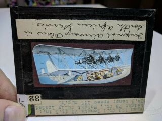 Colored Glass Magic Lantern Slide Agt Imperial Airways Plane South African