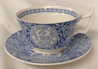 Wedgwood Mount Holyoke College Blue Tea Cup And Saucer