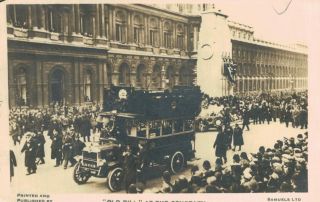 Rppc - " Old Bill " At The Cenotaph,  War Memorial,  London England