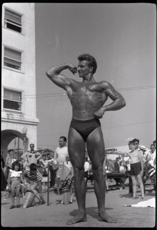 Vintage 1950s Bodybuilding Santa Monica California Negative 14