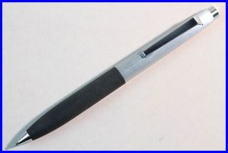 1979 Design Rotring Ballpoint Pen In Brushed Steel & Black Red Ring On Pusher