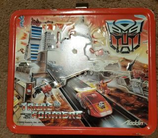 Vintage 1980s Metal Transformers Lunch Box Optimus Prime