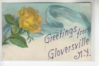 Yellow Rose Greetings From Gloversville Ny