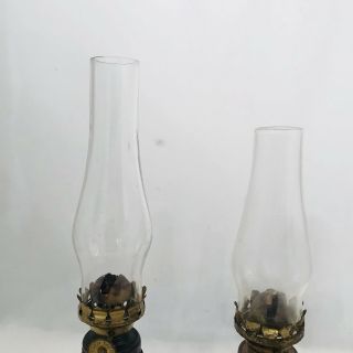 Mini Clear Swirl Base Kerosene 9.  5” & 8” Lamps Acorn P&A Mfg Co.  Oil Lamps 3