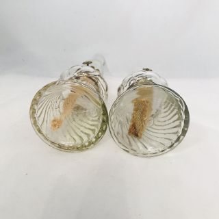 Mini Clear Swirl Base Kerosene 9.  5” & 8” Lamps Acorn P&A Mfg Co.  Oil Lamps 4
