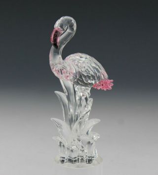 Retired Signed Swarovski Austrian Crystal Flamingo 7670 Art Glass Figurine Sms