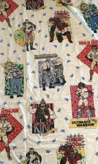 Vintage Wwf Wrestling Vtg Hulk Hogan Ultimate Warrior Fitted Twin Bed Sheet