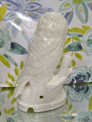 Vintage I Rice Company Made In Japan White Owl Lamp Oil Warmer 3