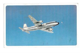 Postcard United Air Lines Dc - 6 Mainliner Airline Issued