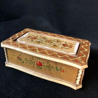 Anri Music Box Reuge Plays Hello Young Lovers Hand Carved Painted Floral