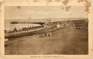 Jersey Photo Postcard: Sportland,  Beach Baths Ticket,  Cliffwood Beach,  Nj
