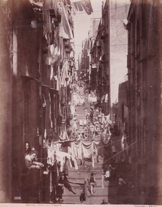 Albumen Photograph Italy Naples People Looking At Camera