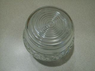 Vintage Clear Pressed Glass Jelly Jar Light Shade Globe Diamond & Rib Pattern 4