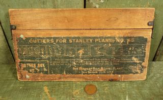 Antique Vintage Cutters For Stanley Plane No.  45 Tool In Wood Box