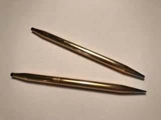 Vintage Cross Pen & Pencil Desk Set 14k Gold Filled Made In The Usa