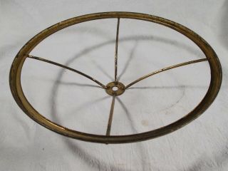Vintage Brass Electric Table Lamp 10 Inch Shade Holder Ring C1900s,