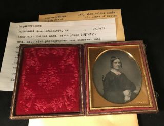 1/6 Plate Daguerreotype By " Chase " Of A Woman 3/4 View,  Seals,  No Wipes