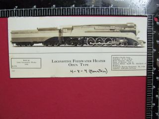 Southern Pacific Railroad 4 - 8 - 8 Locomotive 4410 Baldwin Builders Add Photo